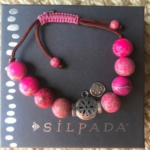 Silpada .925 Fuchsia Jasper “best trend” bracelet